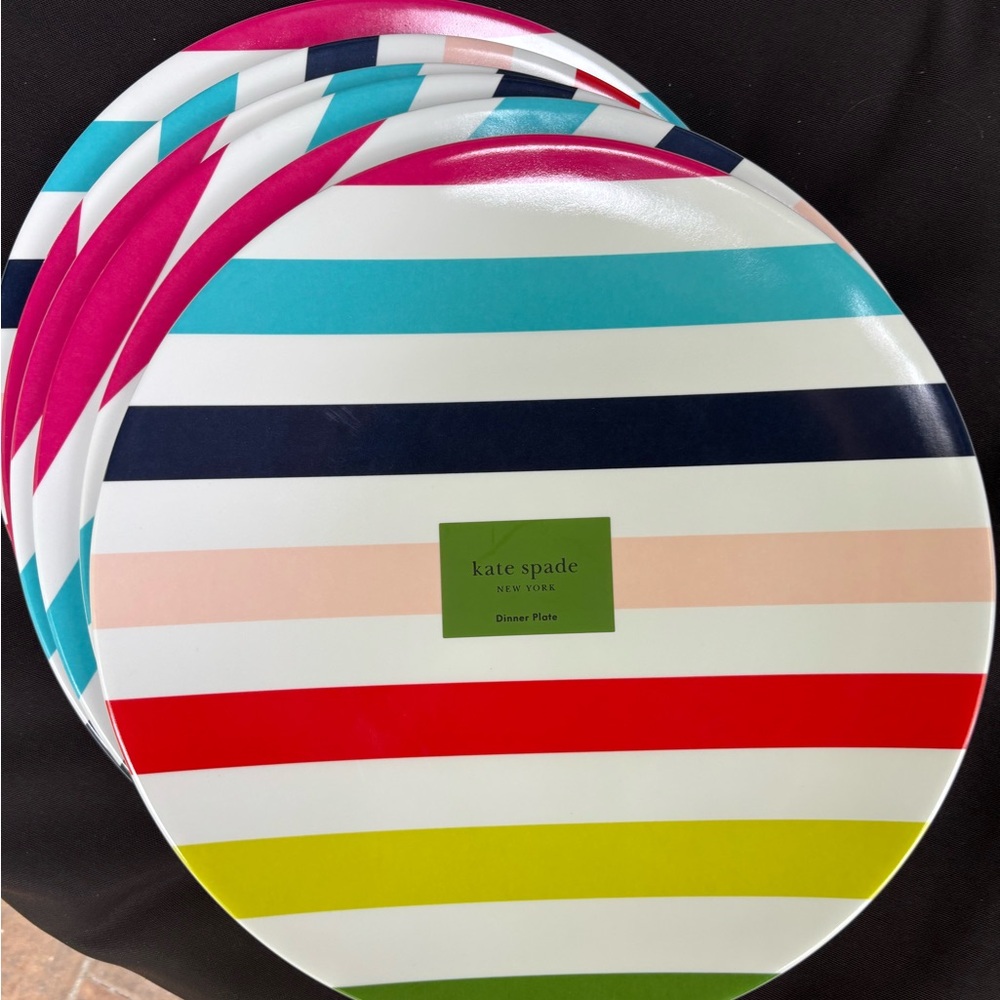 Kate Spade Colorful Striped Dinner Plates